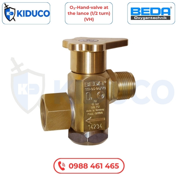 Van Tay Oxy Tại Ống Thổi (1/2 Vòng) (VH) - O₂-Hand-Valve At The Lance (1/2 Turn) (VH) (Đức)