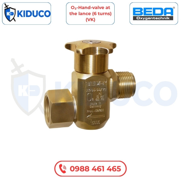 Van Tay Oxy Tại Ống Thổi (6 Vòng) (VK) - O₂-Hand-Valve At The Lance (6 Turns) (VK) (Đức)