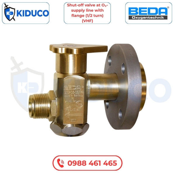 Van Ngắt Tại Đường Cấp Oxy Với Mặt Bích (1/2 Vòng) (VHF) - Shut-off Valve At O₂-Supply Line With Flange (1/2 Turn) (VHF) (Đức)