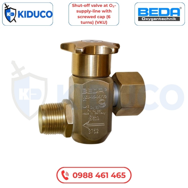 Van Ngắt Tại Đường Cấp Oxy Với Nắp Vặn (6 Vòng) (VKU) - Shut-off Valve At O₂-Supply Line With Screwed Cap (6 Turns) (VKU) (Đức)