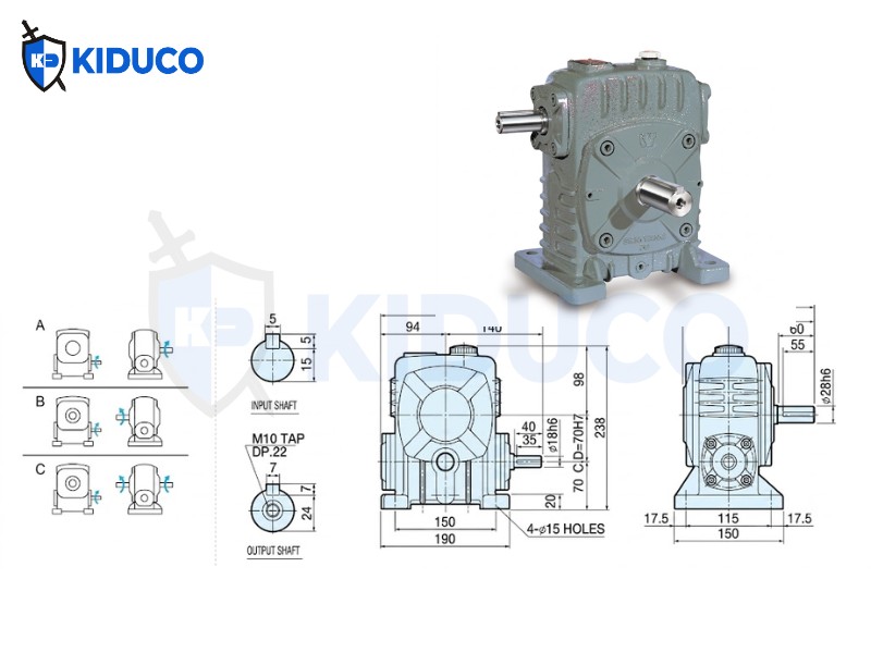 Thông số kỹ thuật Max21 Worm Reducer