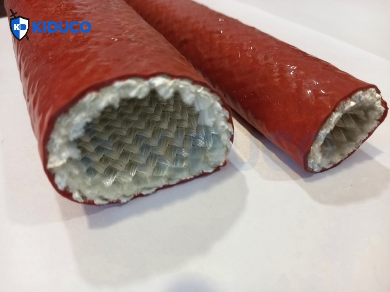 Ống Bảo Ôn Vải Sợi Thủy Tinh Bọc Silicone Đỏ Chịu Nhiệt Cao